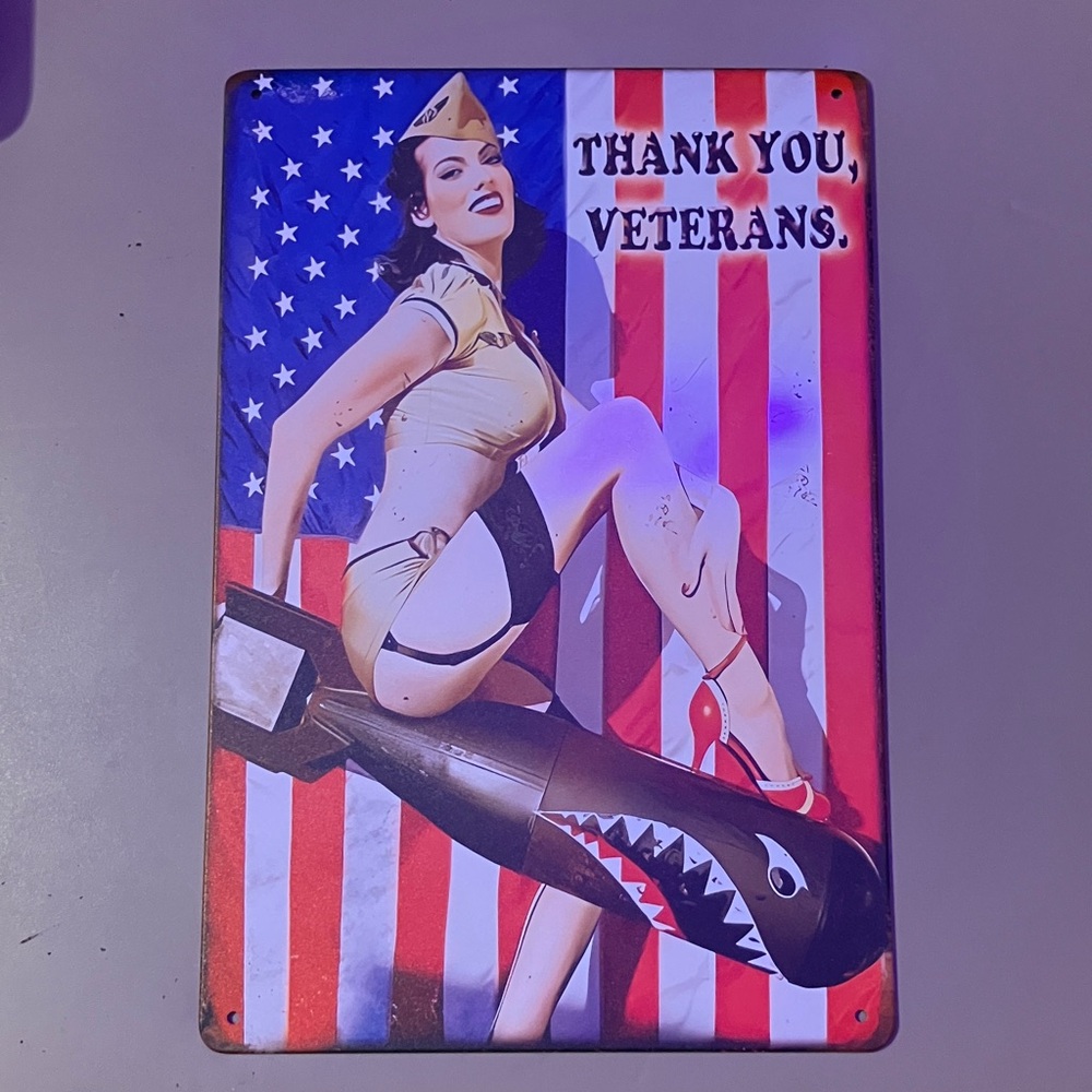 Vintage Style Pin-Up Metal Sign